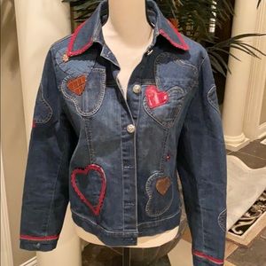 Brighton denim jacket with leather detail